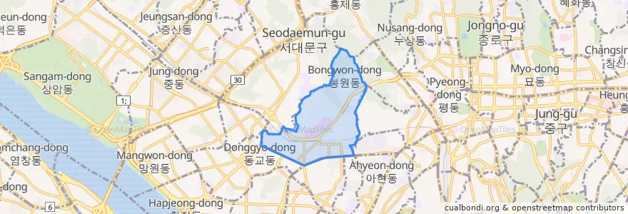 Mapa de ubicacion de 신촌동.