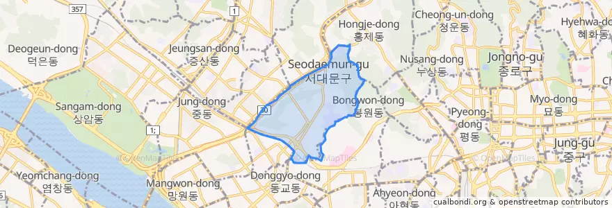 Mapa de ubicacion de 연희동.