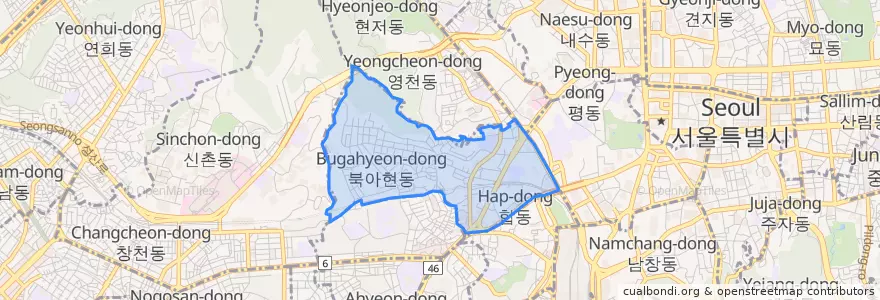 Mapa de ubicacion de 충현동.