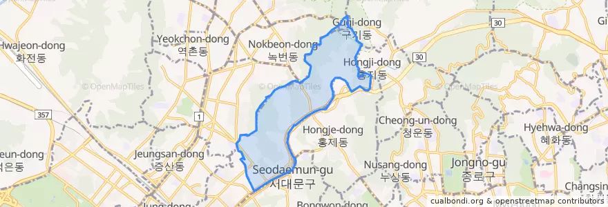 Mapa de ubicacion de 홍은동.