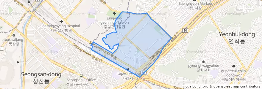 Mapa de ubicacion de Namgajwa 1(il)-dong.