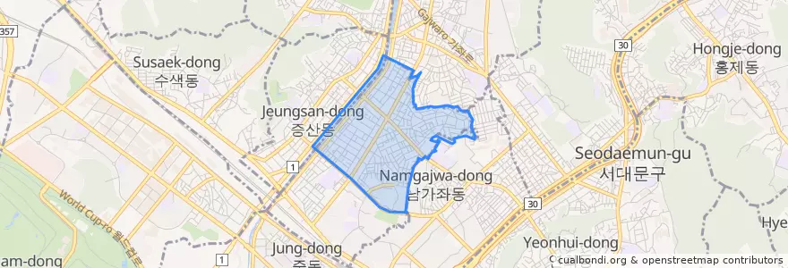 Mapa de ubicacion de 북가좌2동.