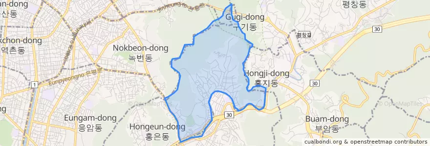 Mapa de ubicacion de 홍은1동.
