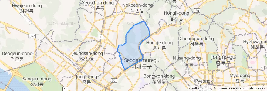 Mapa de ubicacion de 홍은2동.