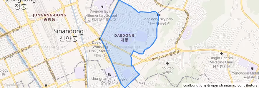 Mapa de ubicacion de 대동.