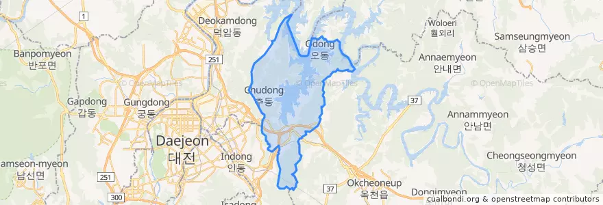 Mapa de ubicacion de 대청동.