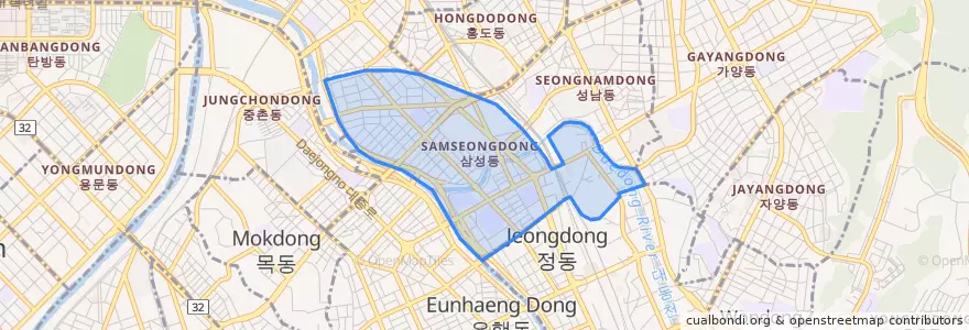 Mapa de ubicacion de 삼성동.