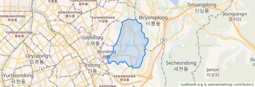 Mapa de ubicacion de 용운동.
