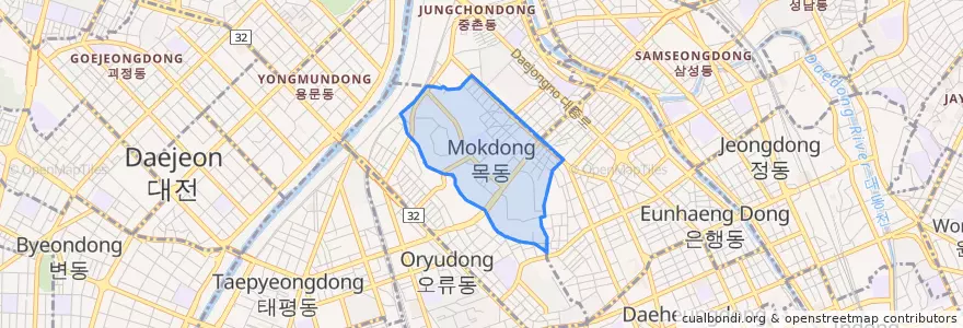 Mapa de ubicacion de 목동.