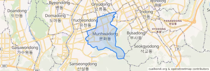 Mapa de ubicacion de 문화동.