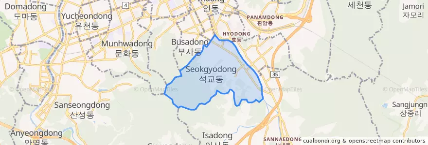 Mapa de ubicacion de 석교동.