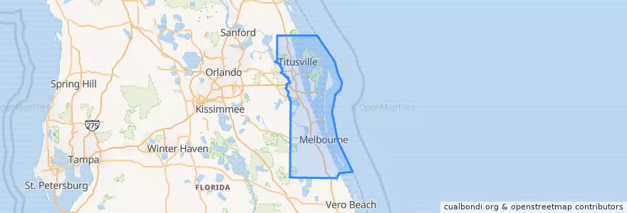 Mapa de ubicacion de شهرستان بروارد، فلوریدا.