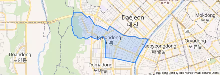 Mapa de ubicacion de Byeon-dong.