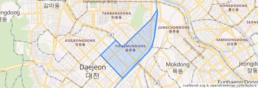 Mapa de ubicacion de 용문동.
