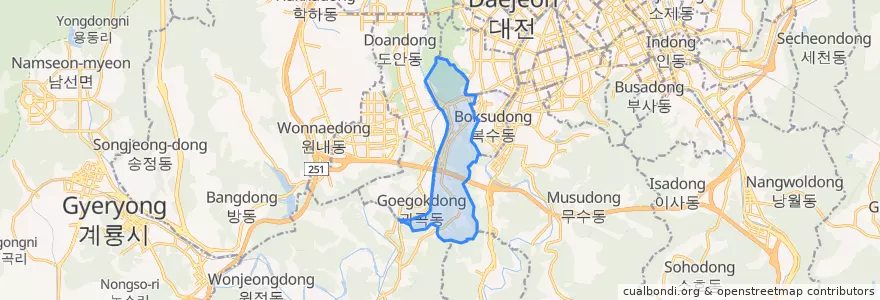 Mapa de ubicacion de 정림동.