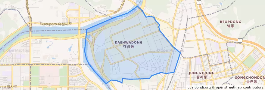 Mapa de ubicacion de Daehwa-dong.