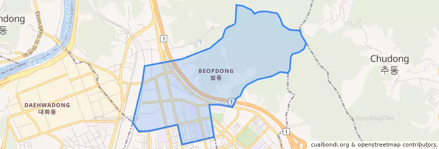 Mapa de ubicacion de Beop-dong.