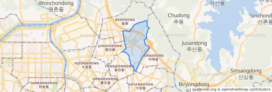 Mapa de ubicacion de 송촌동.
