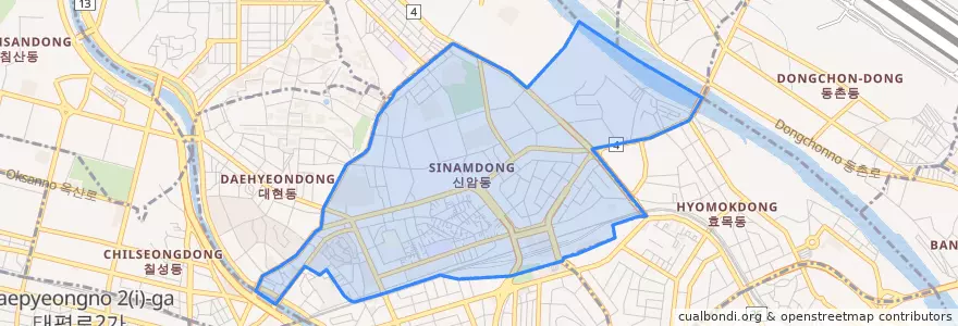 Mapa de ubicacion de Sinamdong.