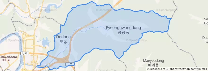 Mapa de ubicacion de 도평동.