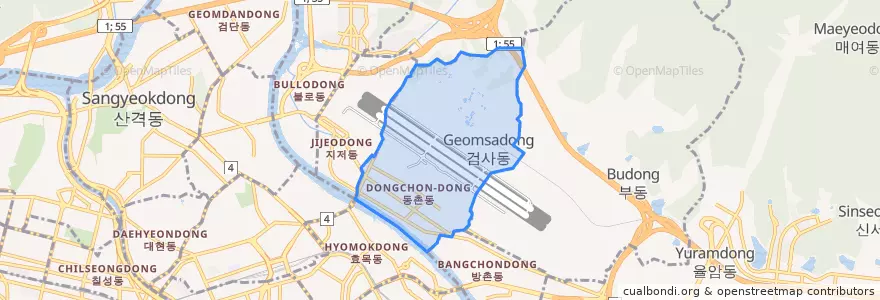 Mapa de ubicacion de 동촌동.