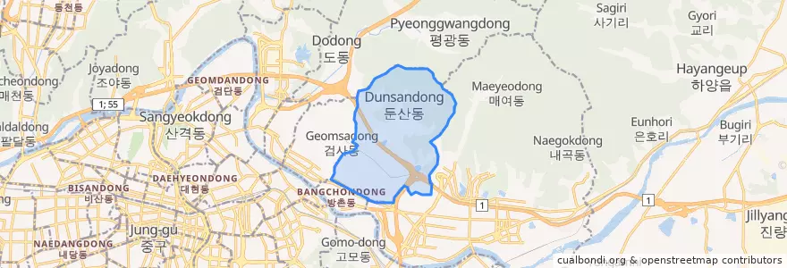 Mapa de ubicacion de 해안동.