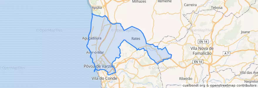 Mapa de ubicacion de Póvoa de Varzim.