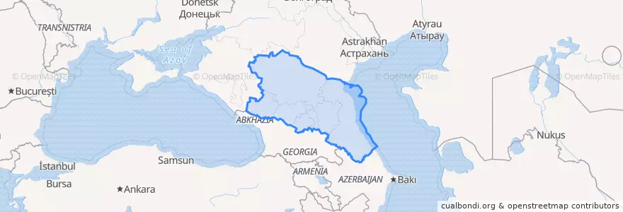 Mapa de ubicacion de Северо-Кавказский федеральный округ.
