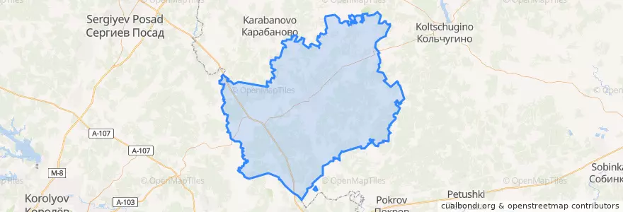 Mapa de ubicacion de Киржачский район.