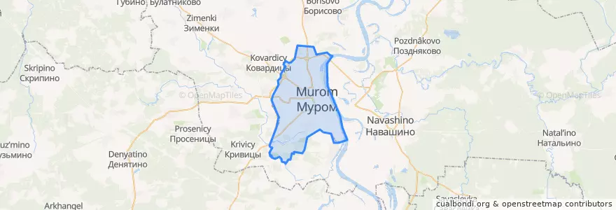 Mapa de ubicacion de городской округ Муром.