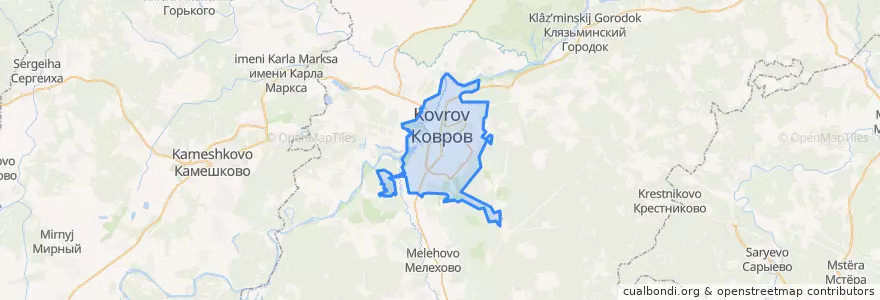 Mapa de ubicacion de Kovrov.