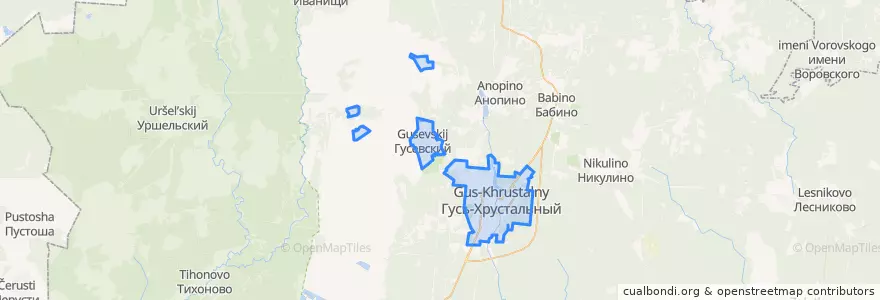 Mapa de ubicacion de городской округ Гусь-Хрустальный.