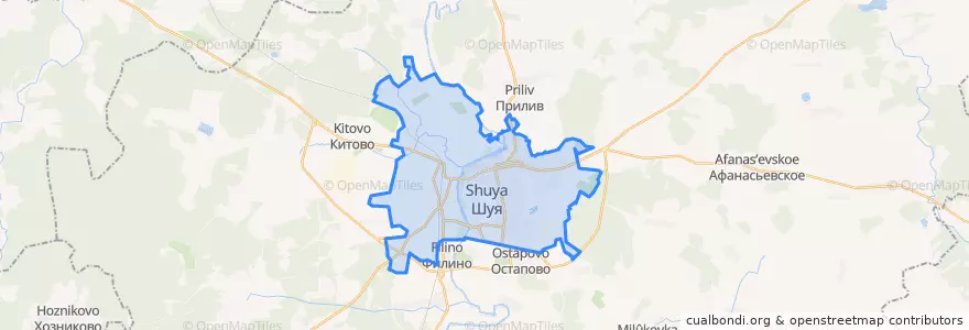 Mapa de ubicacion de городской округ Шуя.