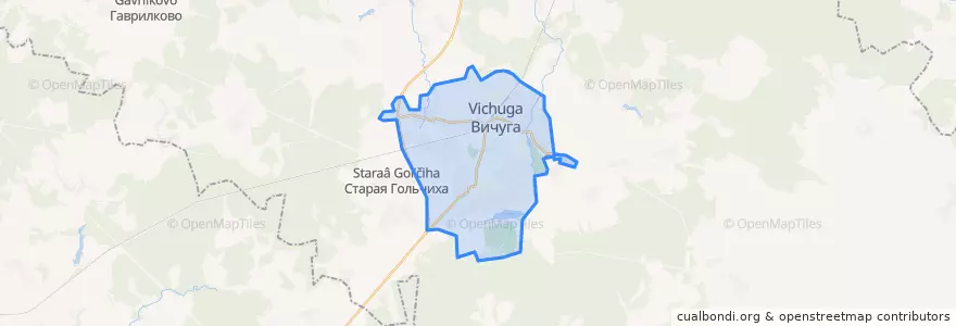 Mapa de ubicacion de городской округ Вичуга.