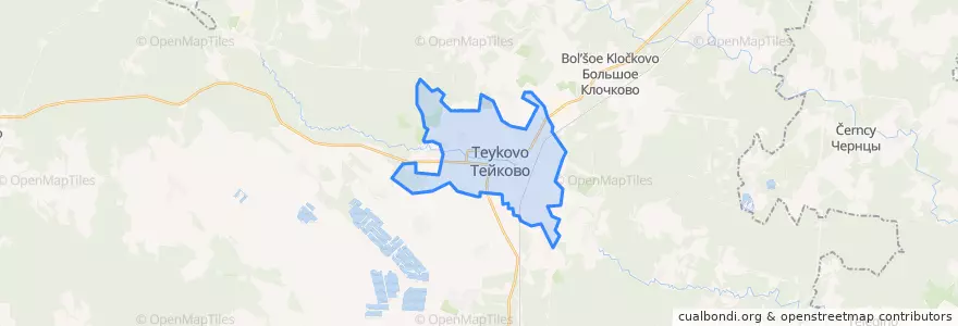 Mapa de ubicacion de городской округ Тейково.