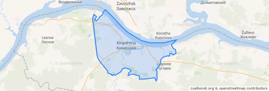 Mapa de ubicacion de городской округ Кинешма.