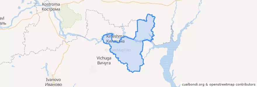 Mapa de ubicacion de Кинешемский район.