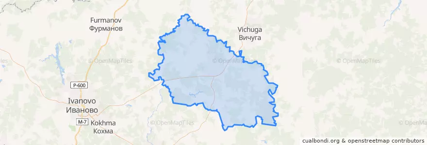 Mapa de ubicacion de Родниковский район.