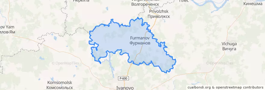 Mapa de ubicacion de Furmanovsky District.