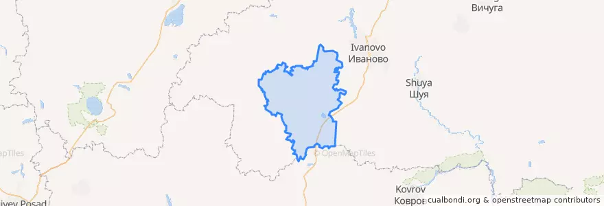 Mapa de ubicacion de Teykovsky District.