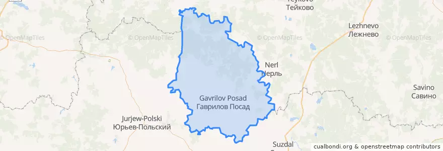 Mapa de ubicacion de Гаврилово-Посадский район.