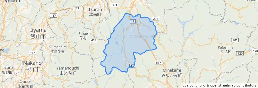 Mapa de ubicacion de 湯沢町.