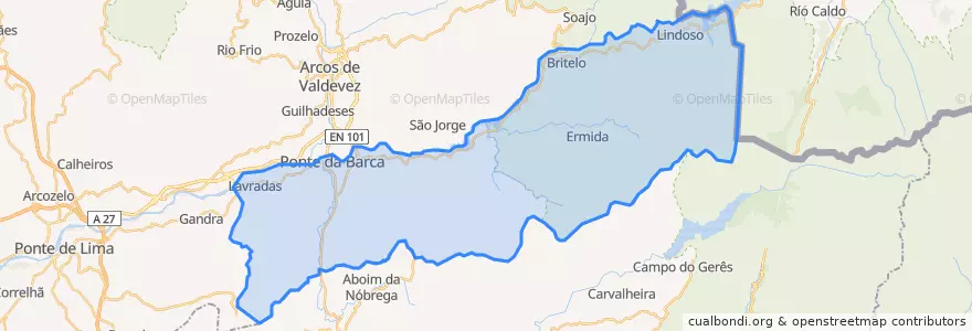 Mapa de ubicacion de Ponte da Barca.