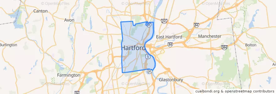Mapa de ubicacion de Хартфорд.