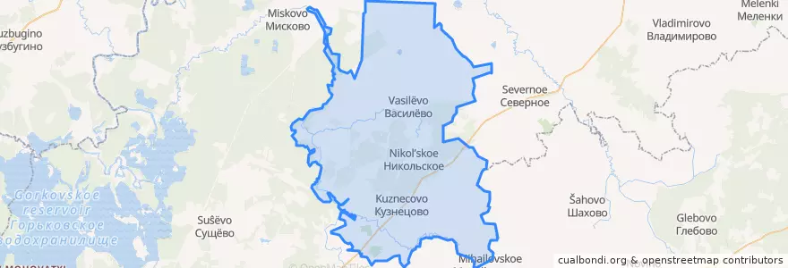 Mapa de ubicacion de Кузнецовское сельское поселение.