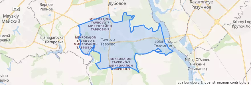 Mapa de ubicacion de Тавровское сельское поселение.