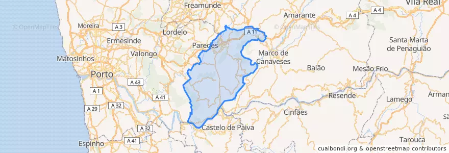Mapa de ubicacion de Penafiel.