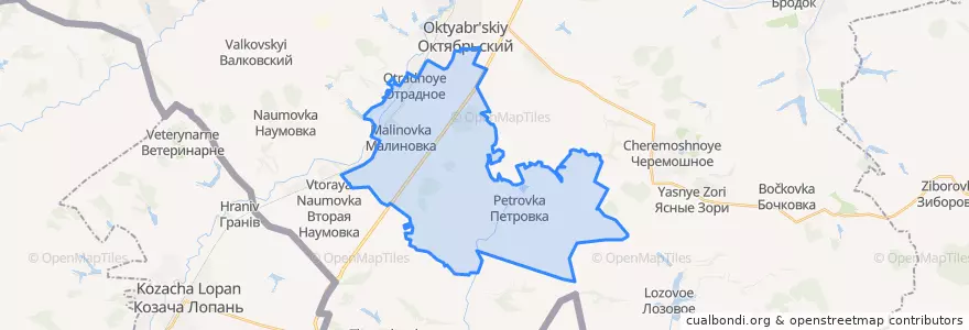 Mapa de ubicacion de Малиновское сельское поселение.