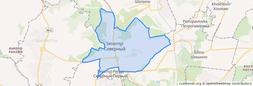 Mapa de ubicacion de городское поселение Северный.