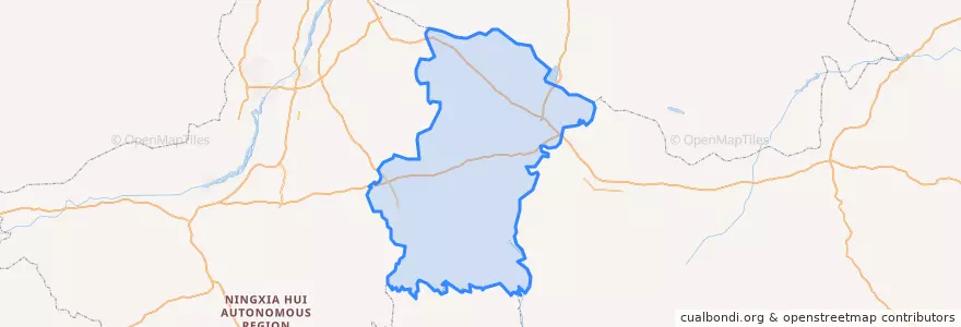 Mapa de ubicacion de 盐池县.
